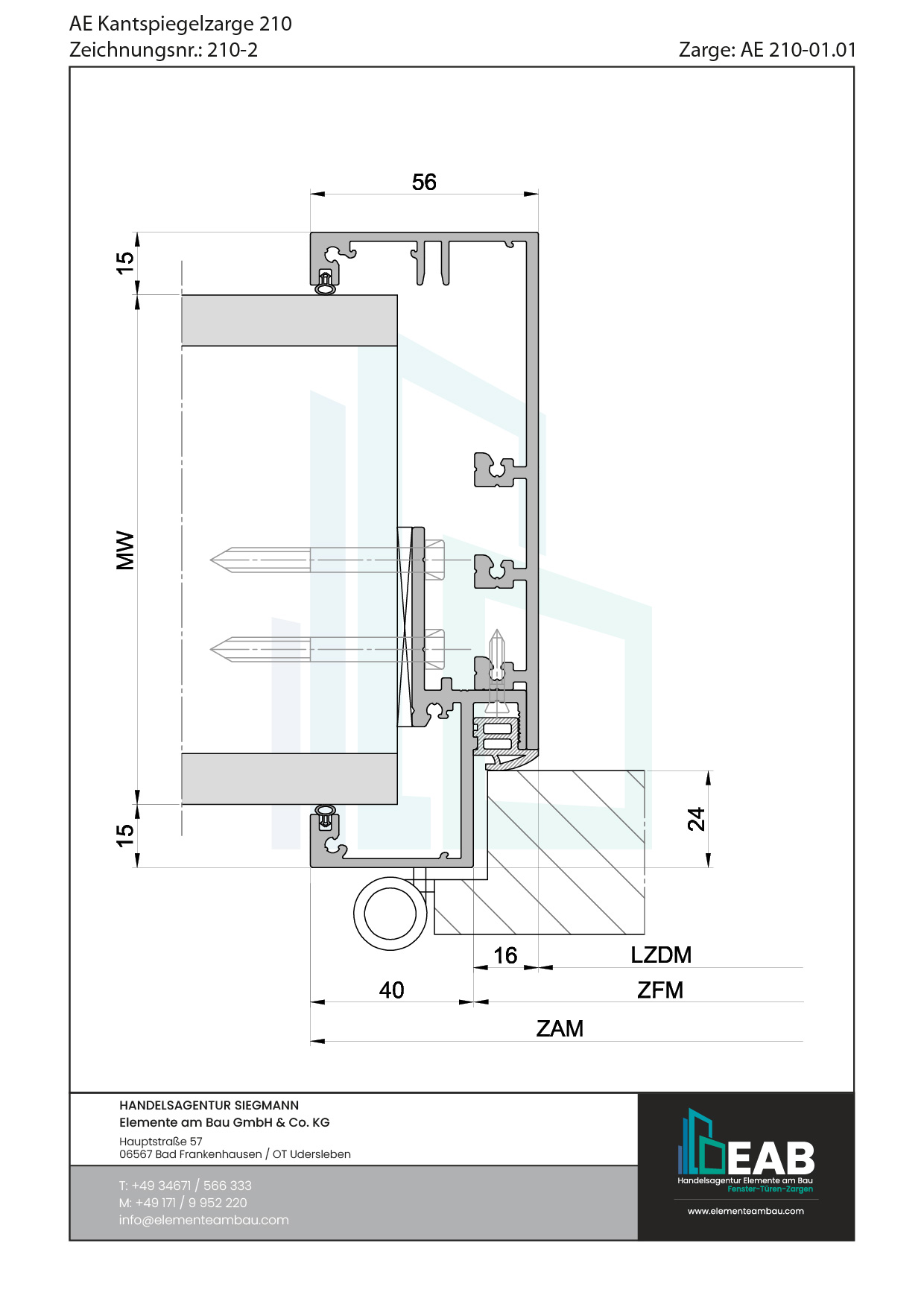 Okvir s rubnim zrcalom