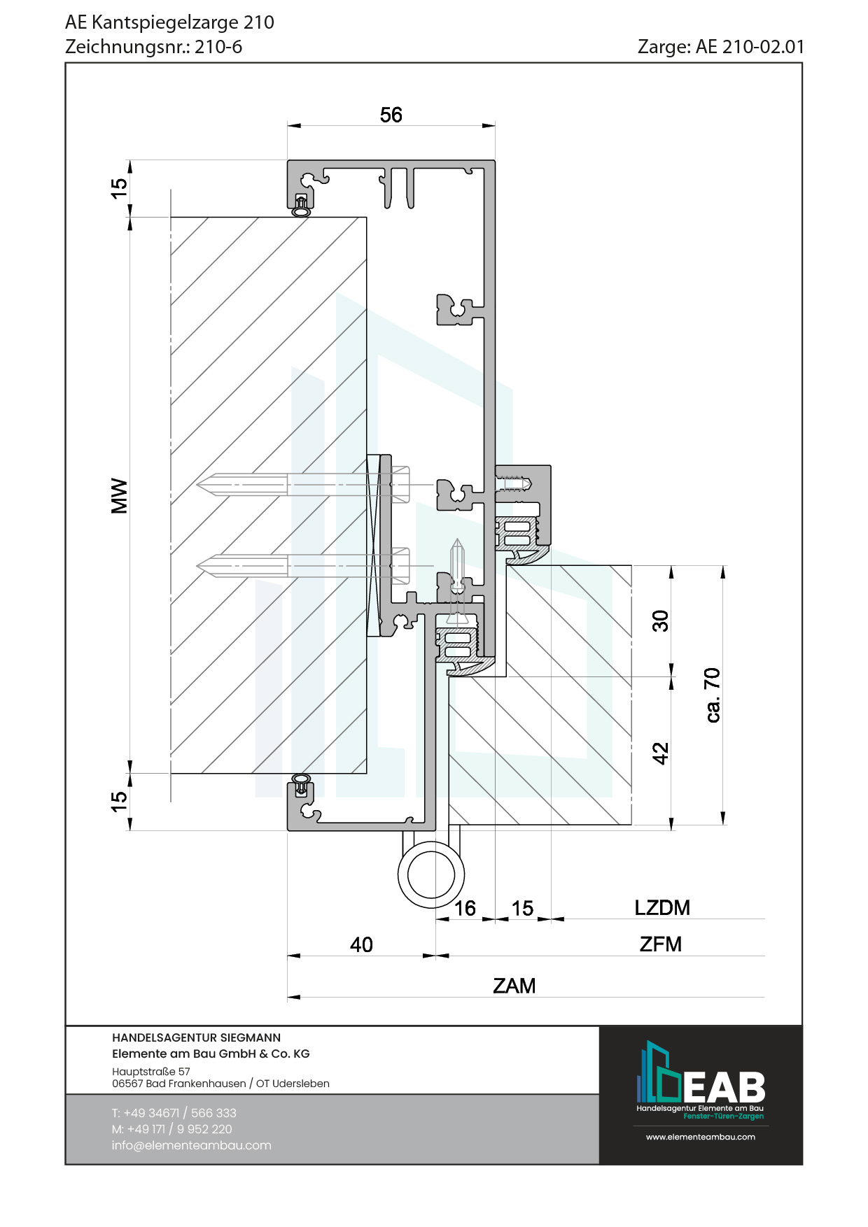 Okvir s rubnim zrcalom