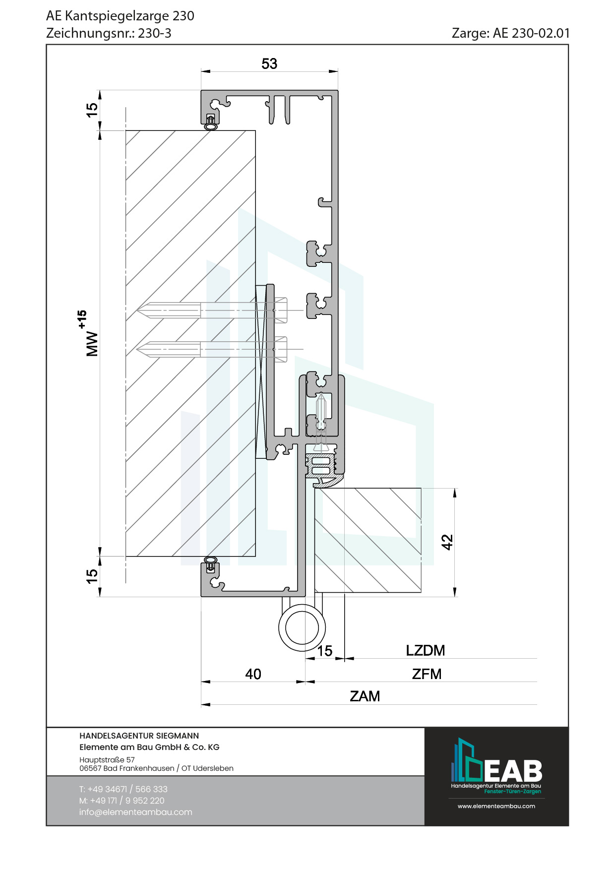 Okvir s rubnim zrcalom