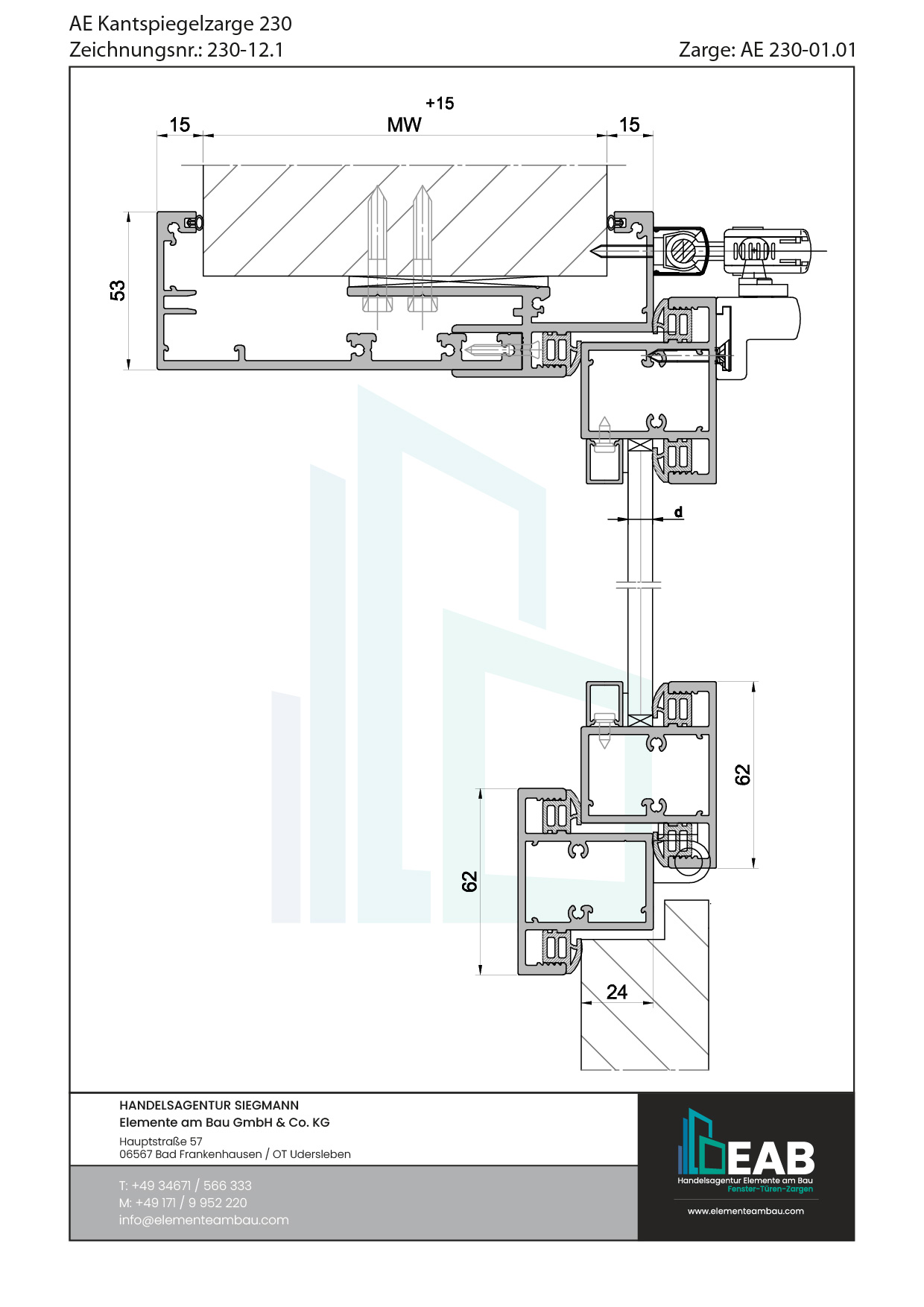 Okvir s rubnim zrcalom