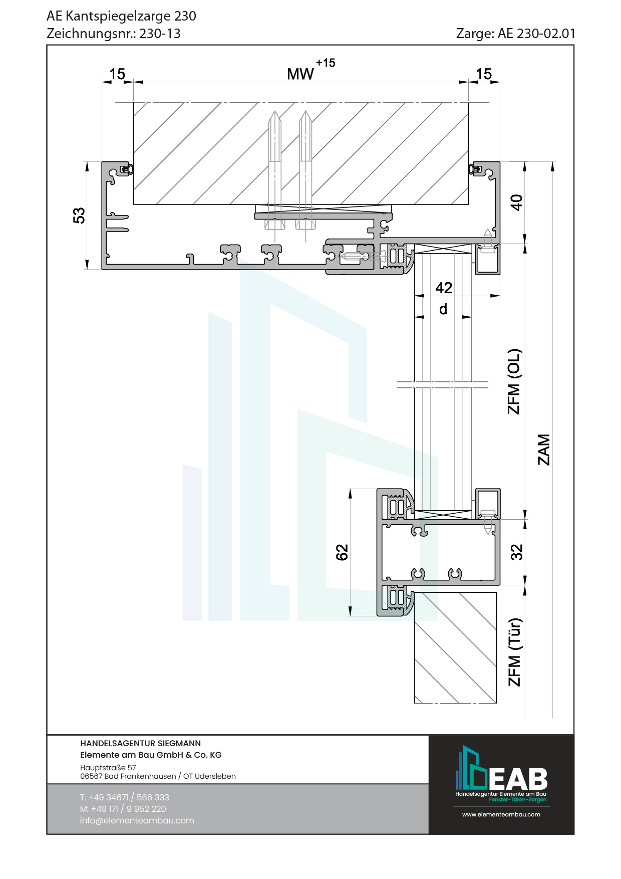 Okvir s rubnim zrcalom