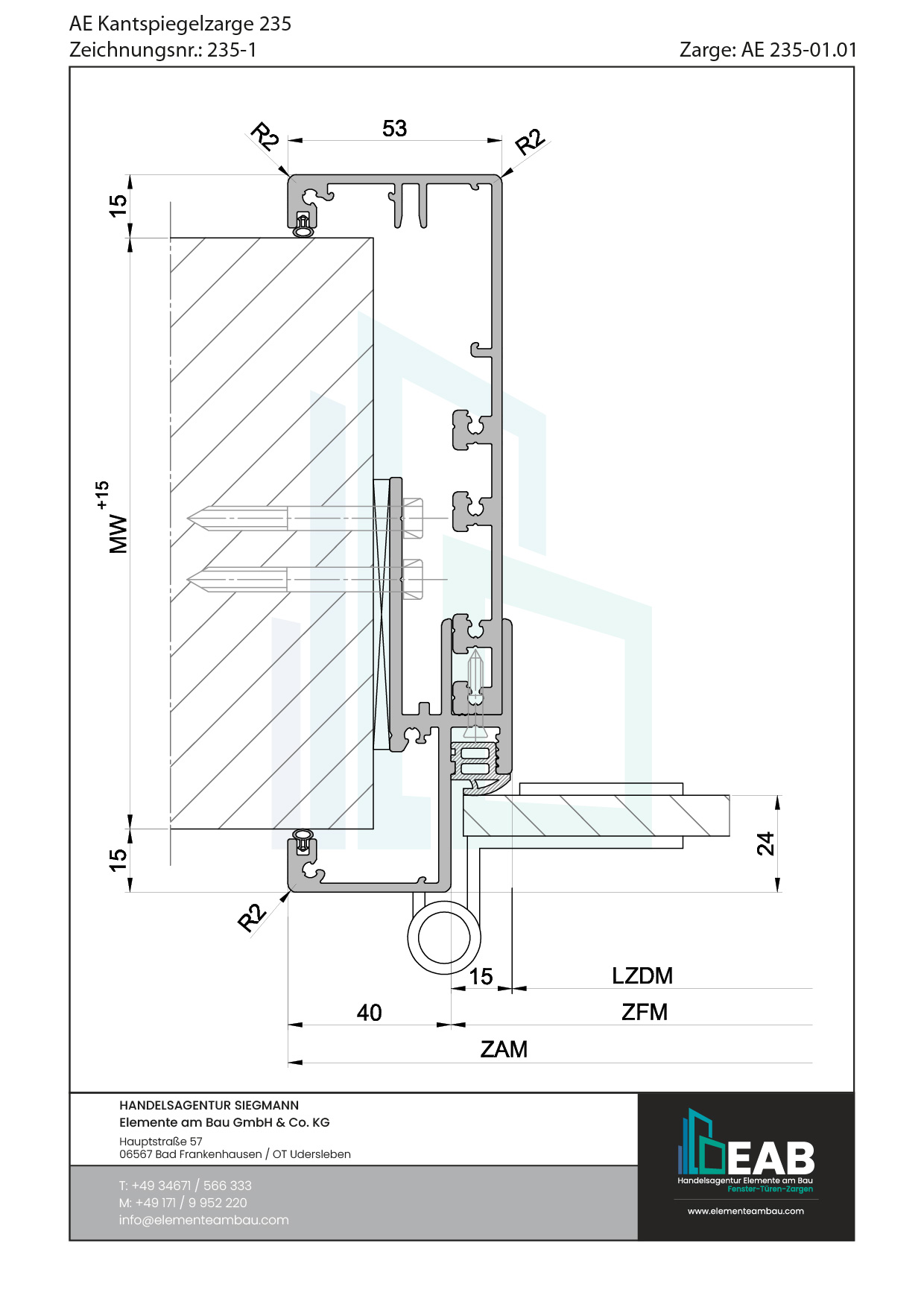 Okvir s rubnim zrcalom