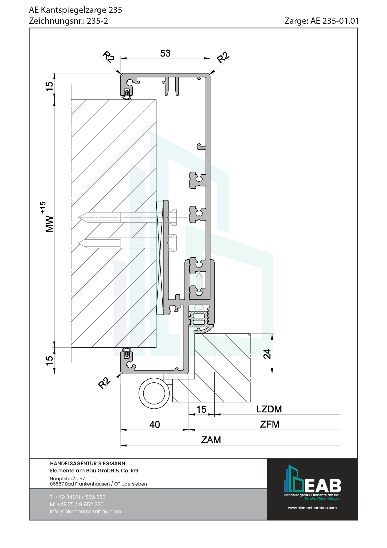 Okvir s rubnim zrcalom