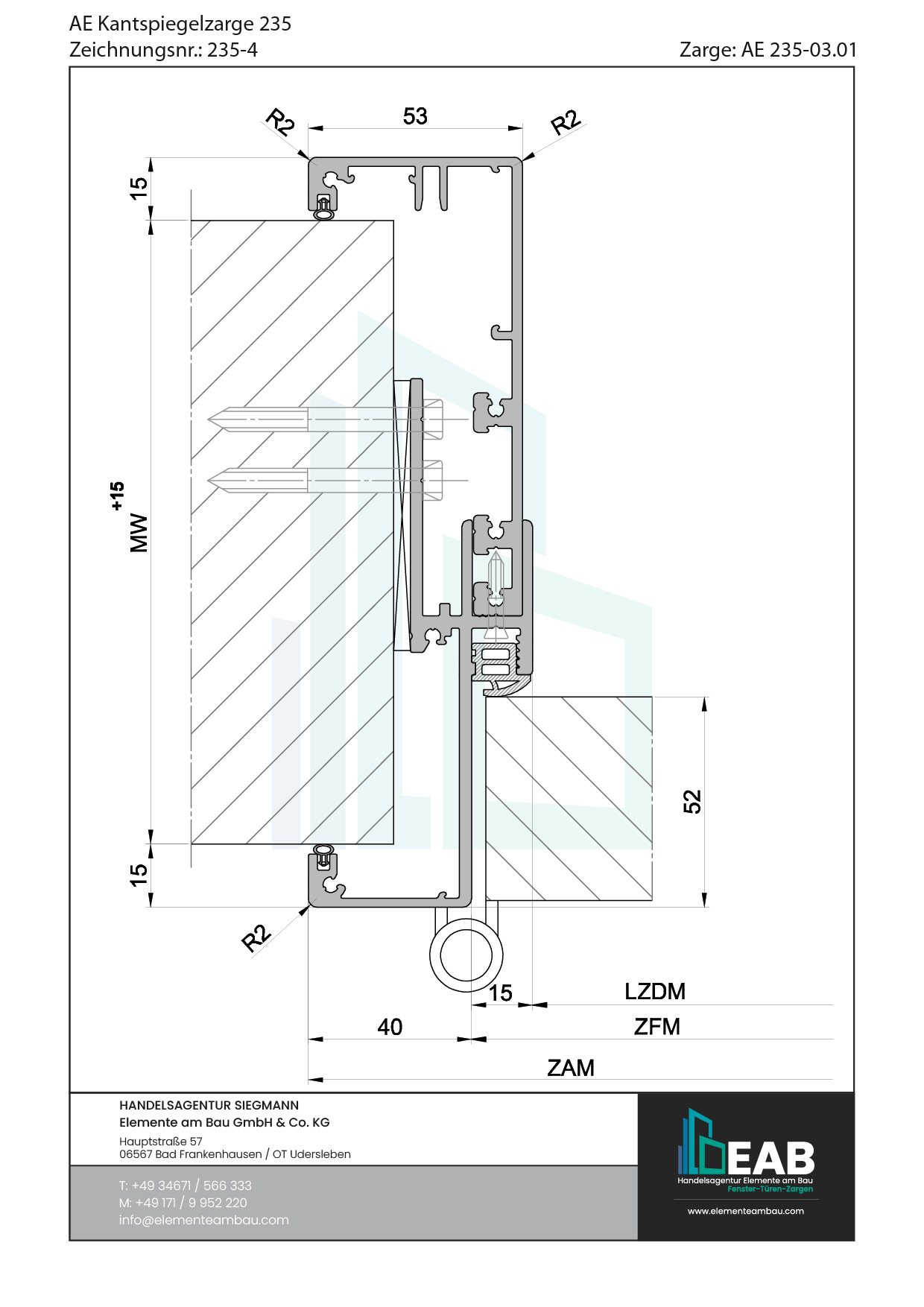 Okvir s rubnim zrcalom
