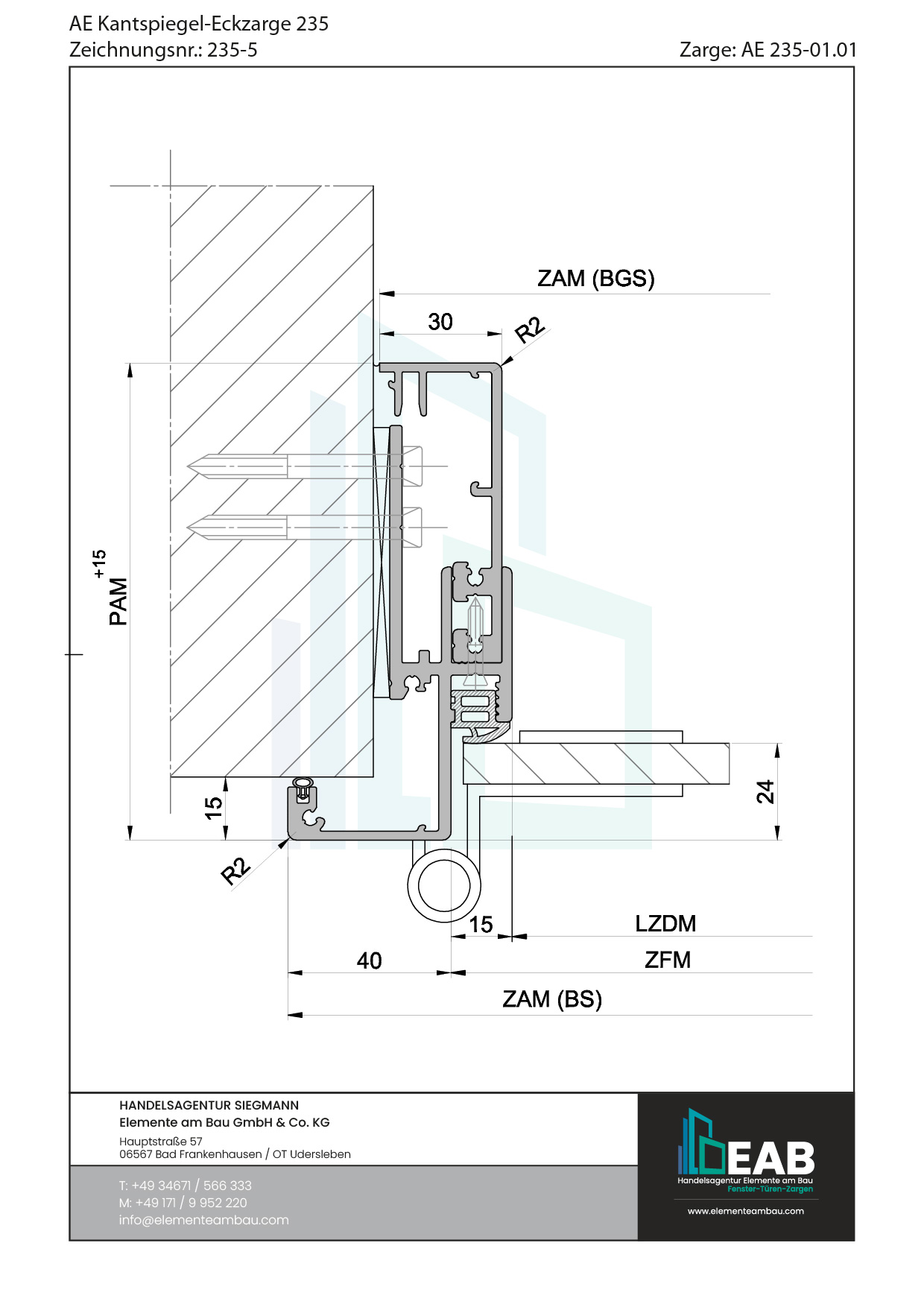 Okvir s rubnim zrcalom