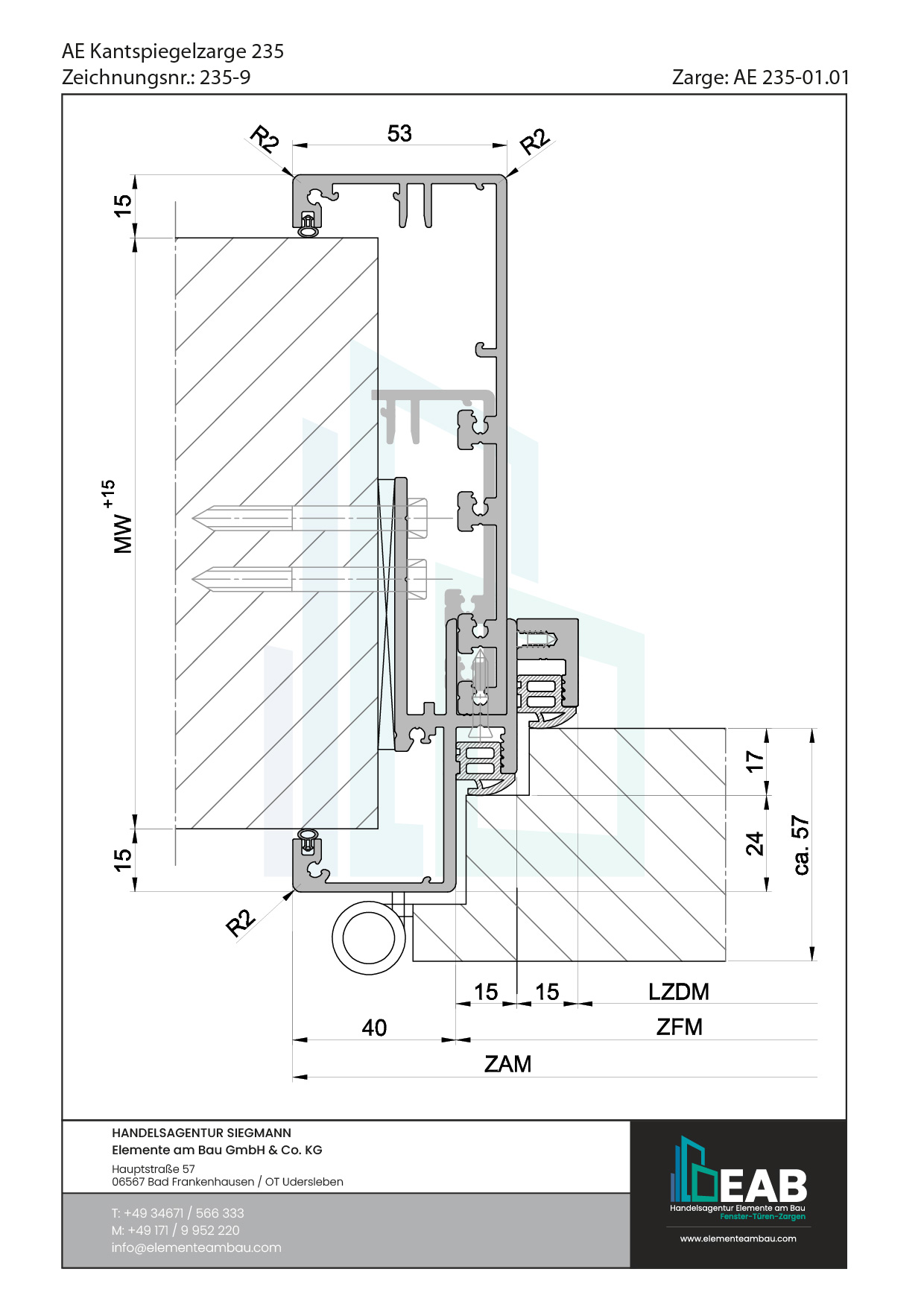Okvir s rubnim zrcalom