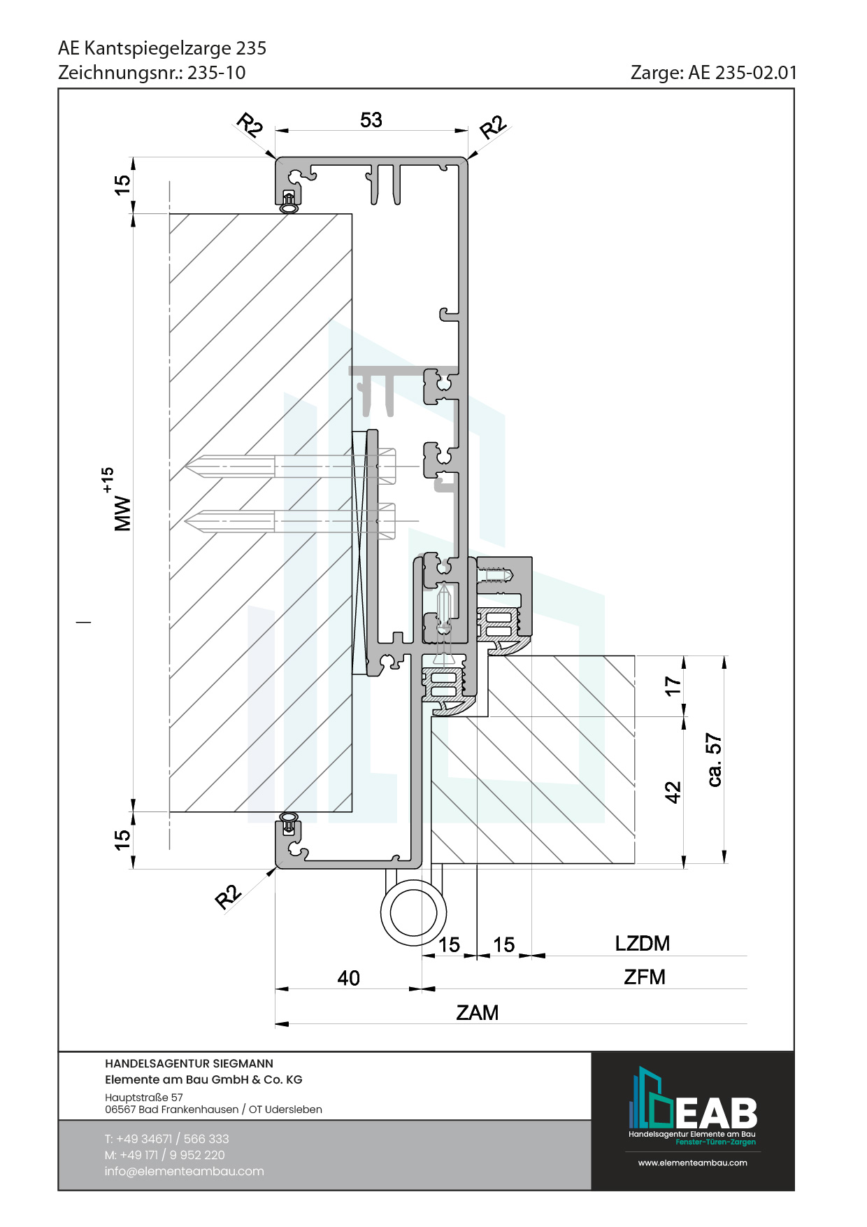 Okvir s rubnim zrcalom