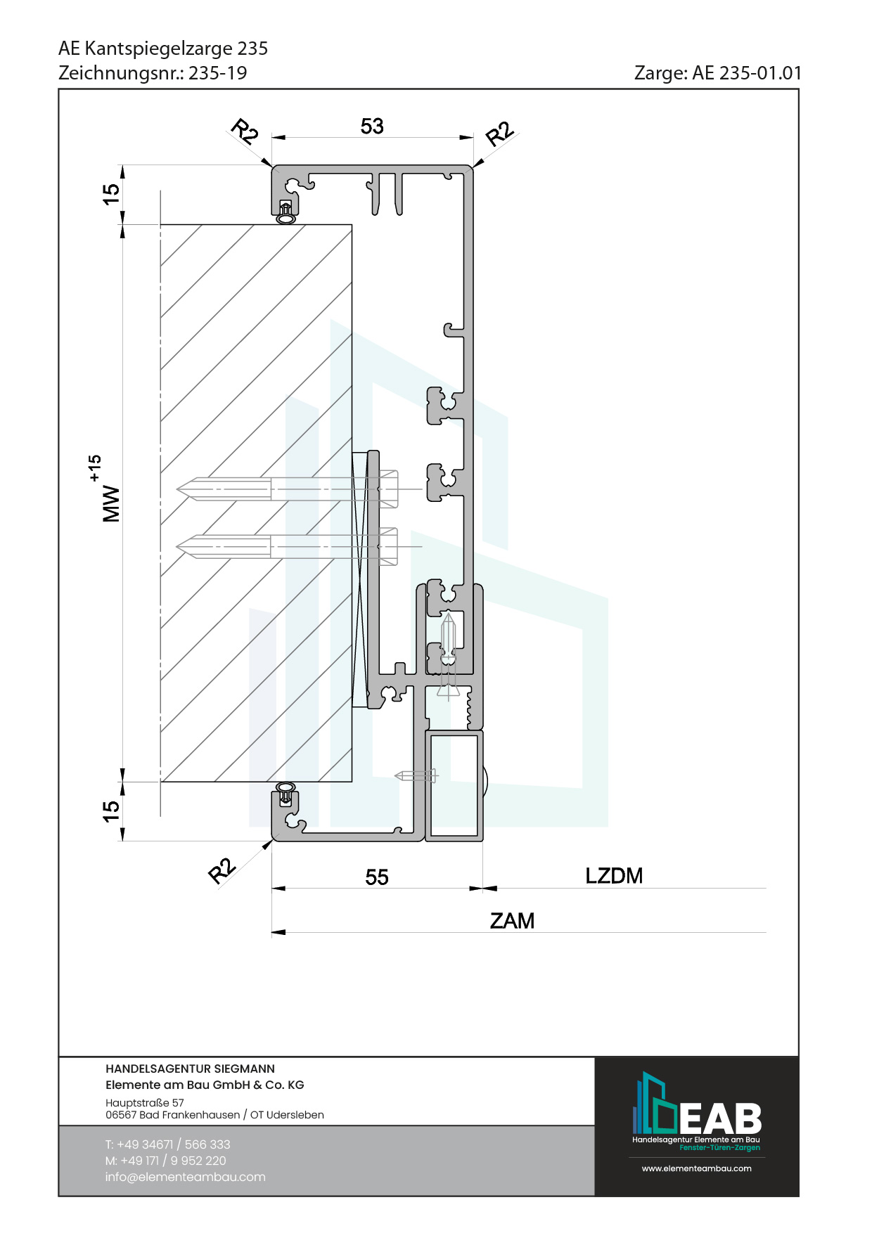 Okvir s rubnim zrcalom