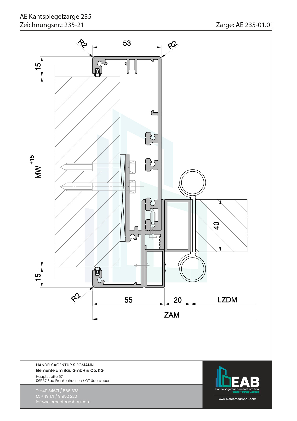 Okvir s rubnim zrcalom