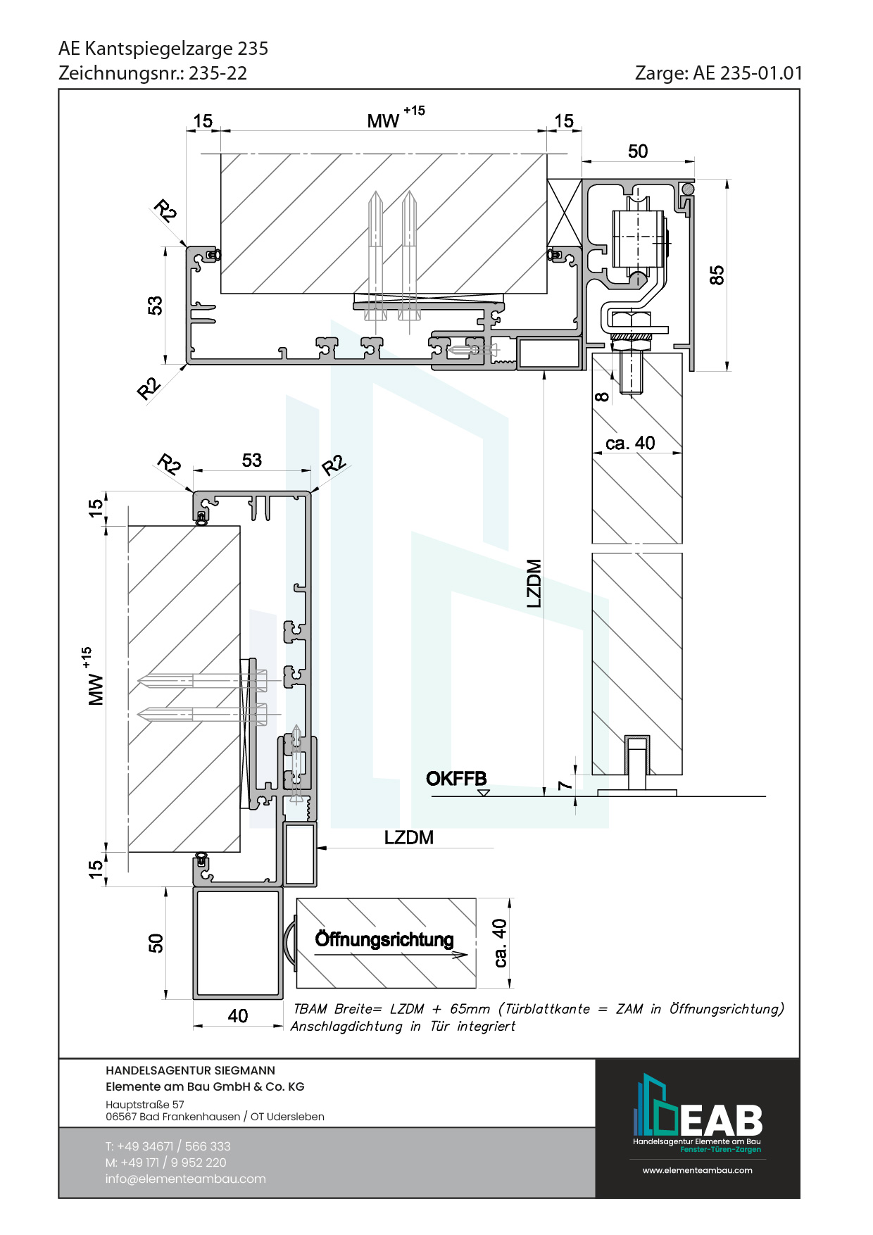 Okvir s rubnim zrcalom
