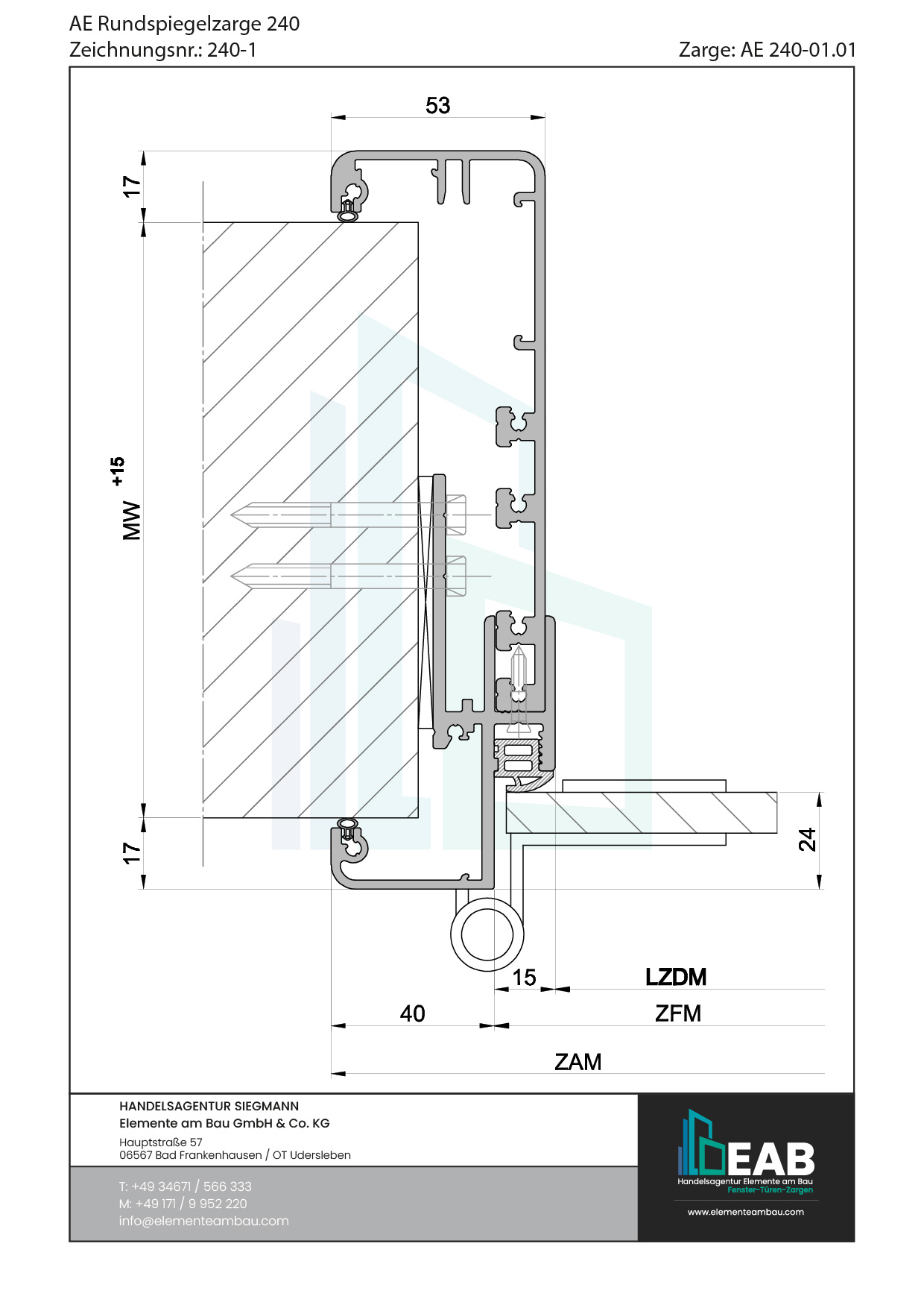 Okvir s rubnim zrcalom