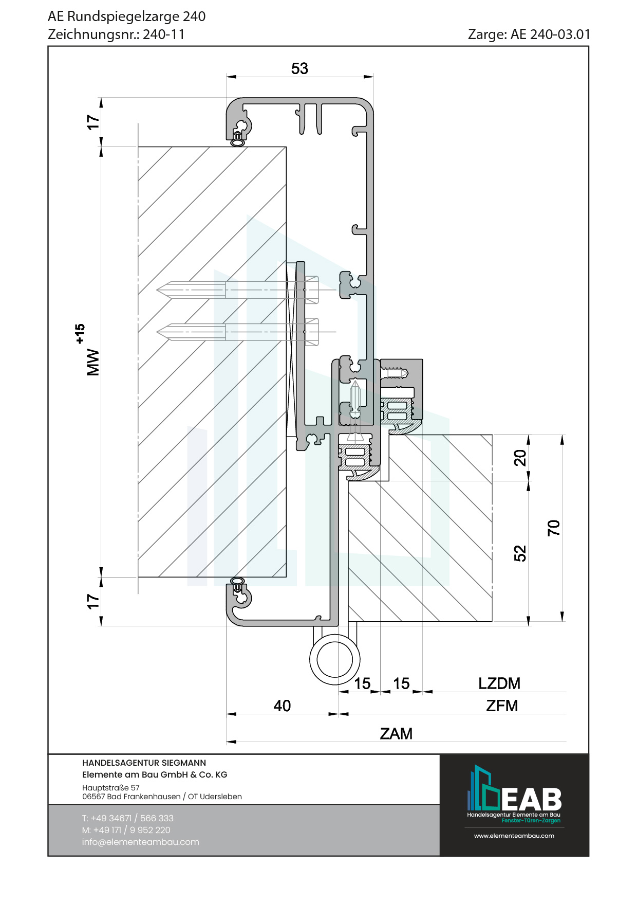Okvir s rubnim zrcalom