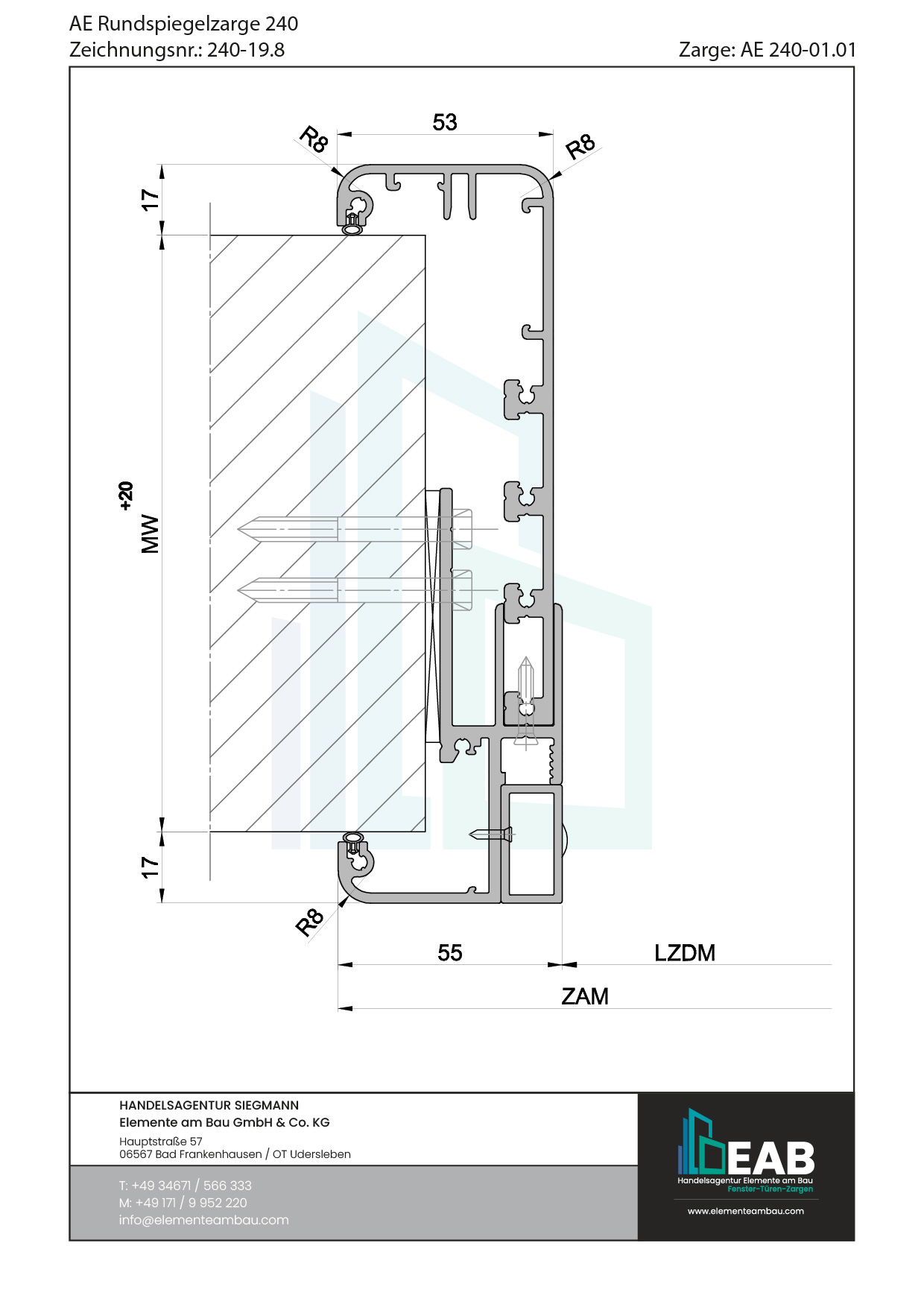 Okvir s rubnim zrcalom