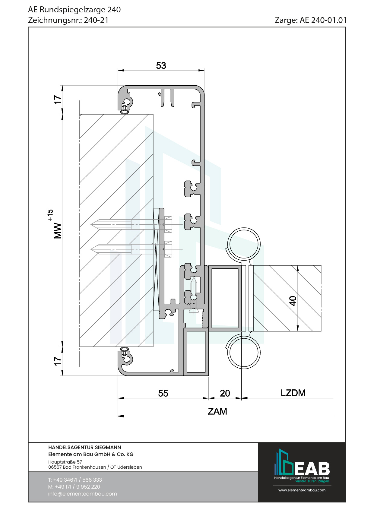 Okvir s rubnim zrcalom