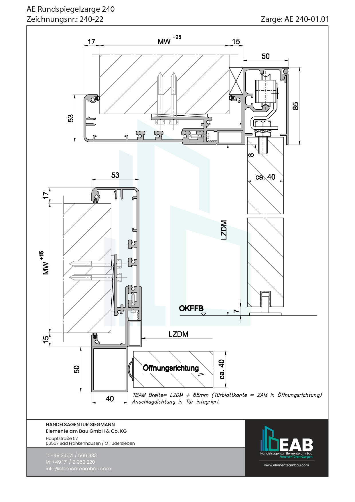Okvir s rubnim zrcalom