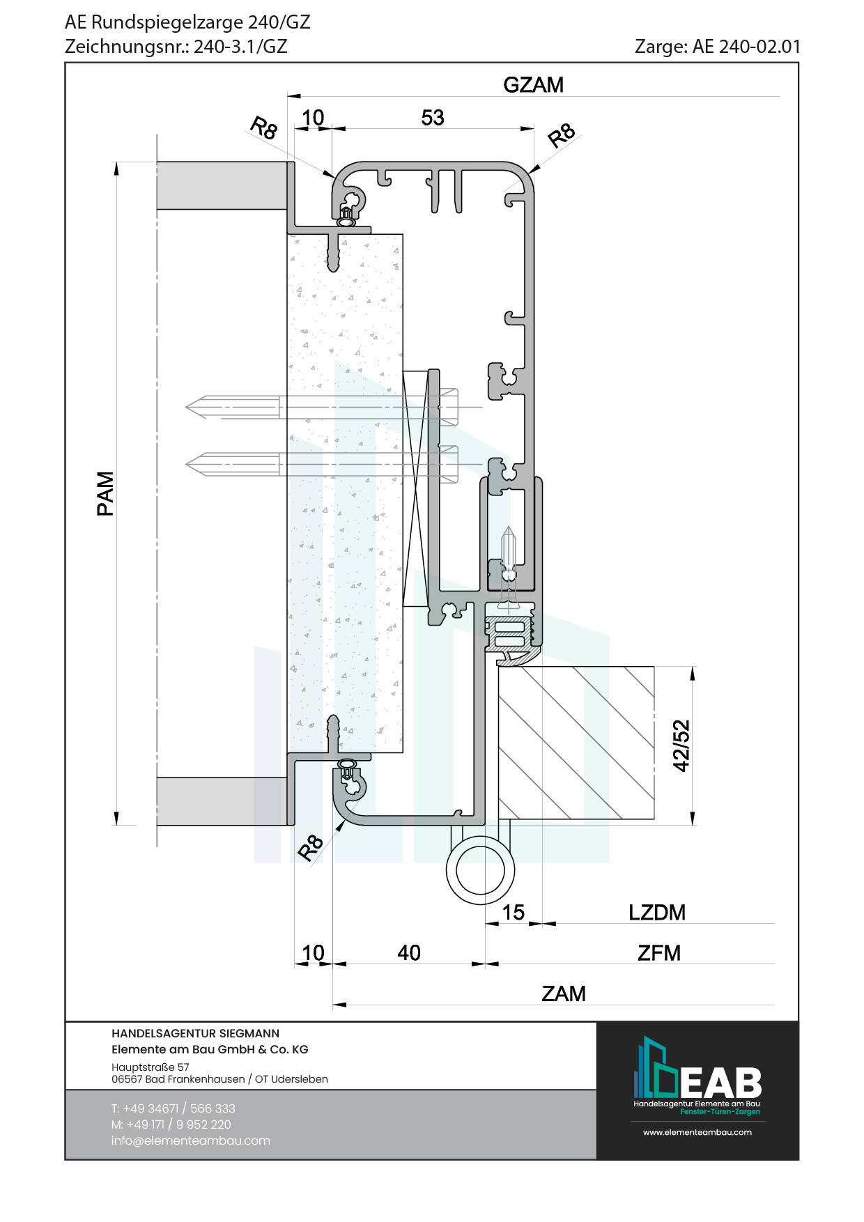 Okvir s rubnim zrcalom