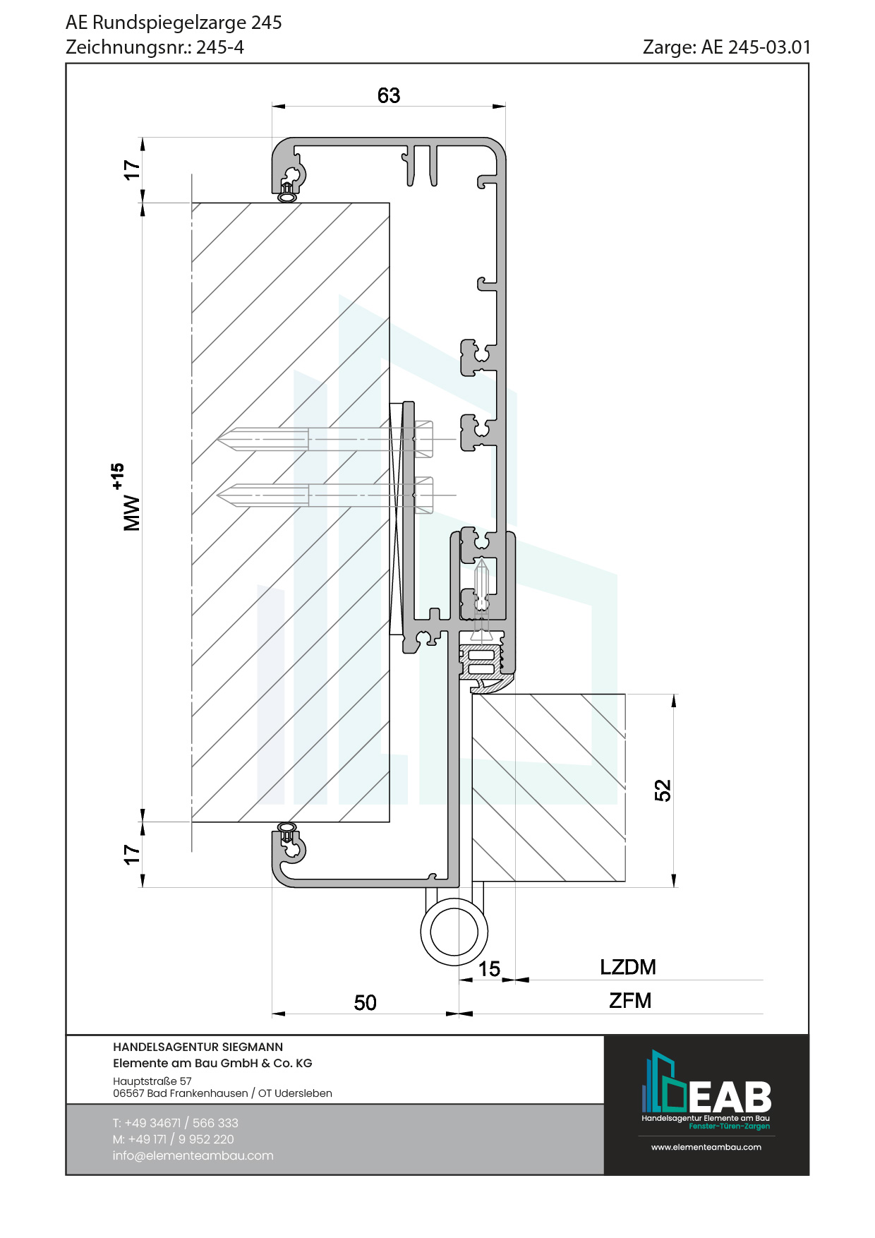 Okvir s rubnim zrcalom