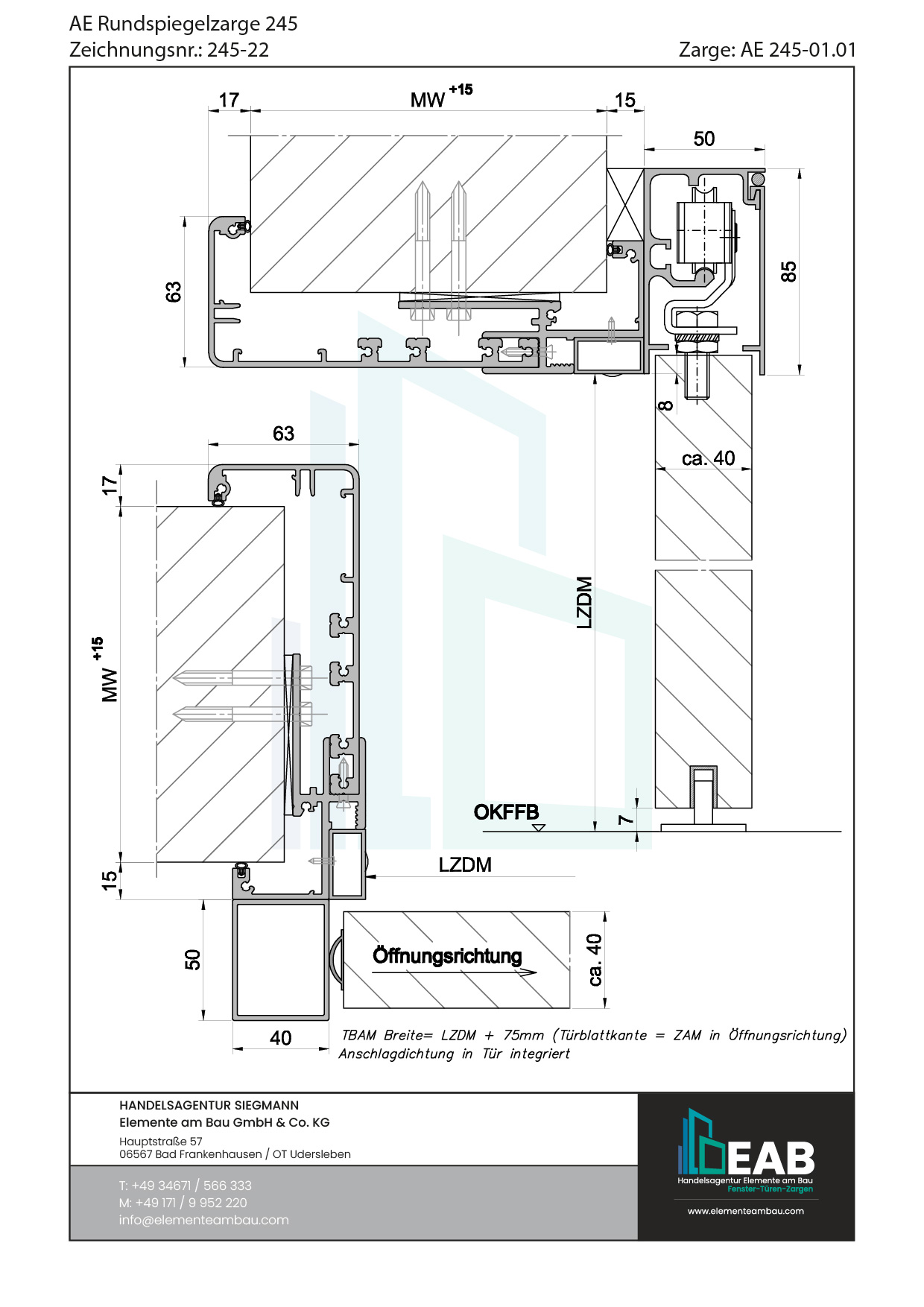 Okvir s rubnim zrcalom