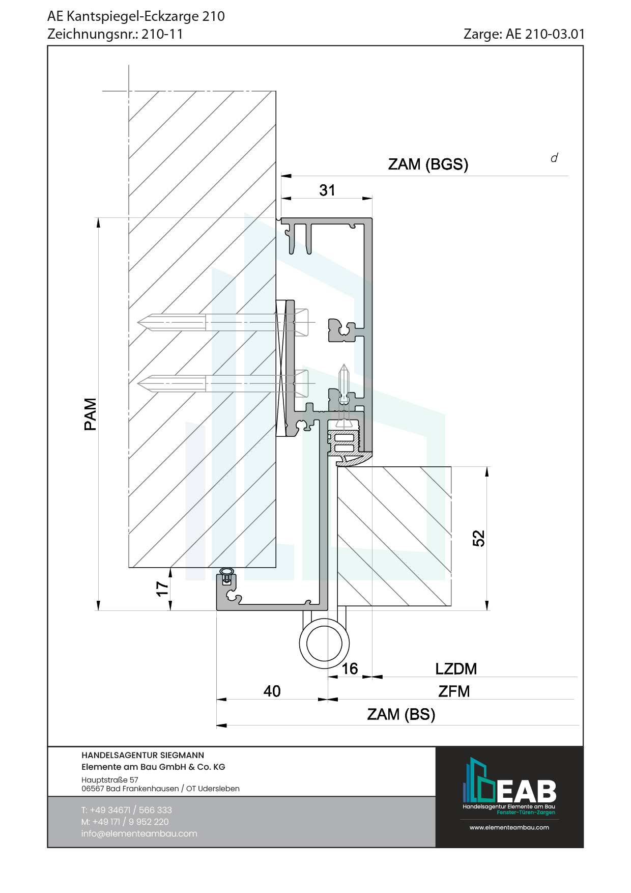 Okvir s rubnim zrcalom